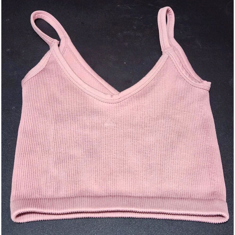 Blush pink Cropped camisole top with spaghetti straps